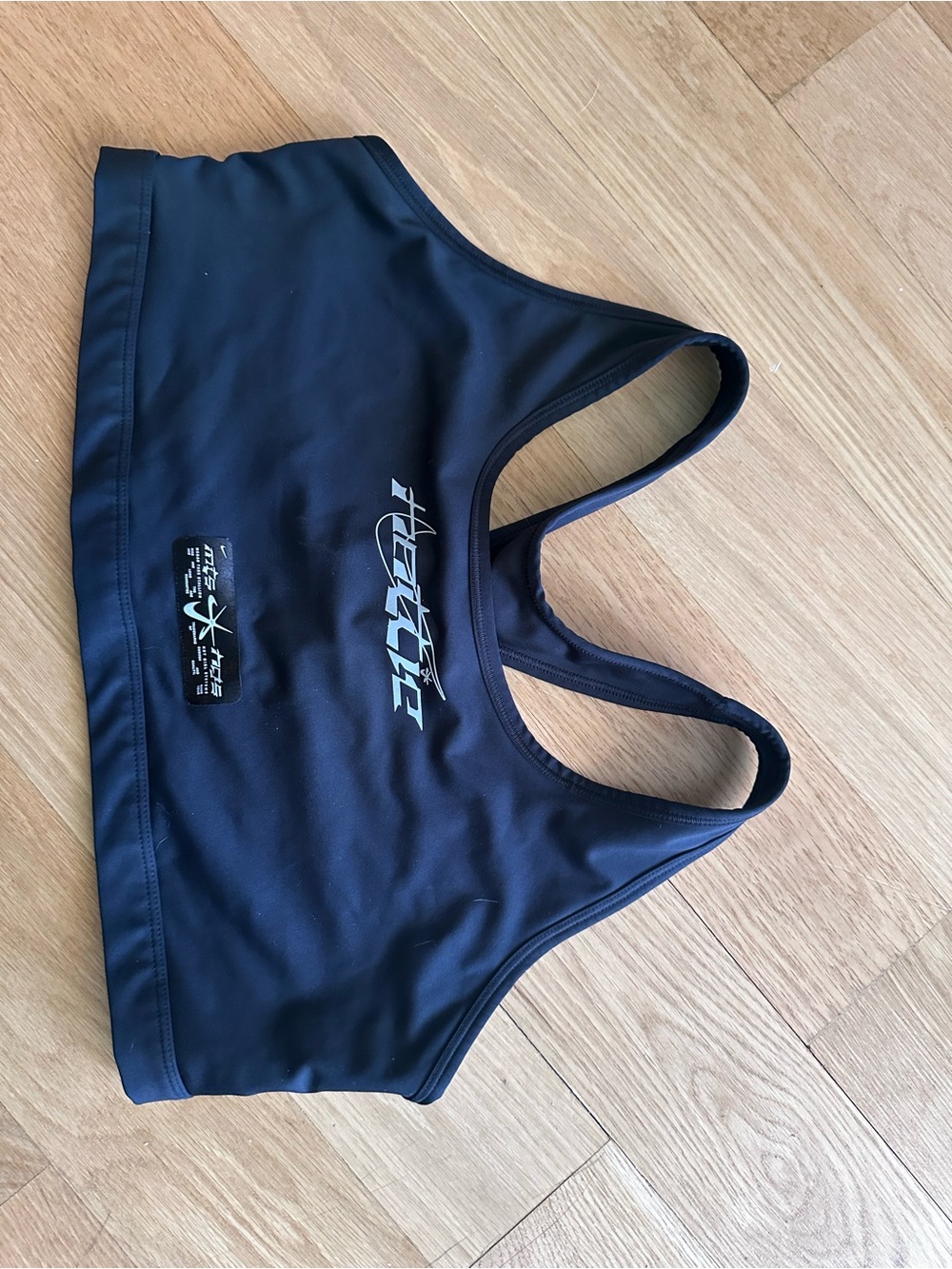 Nike Women's Black Racerback Sports Bra with Logo